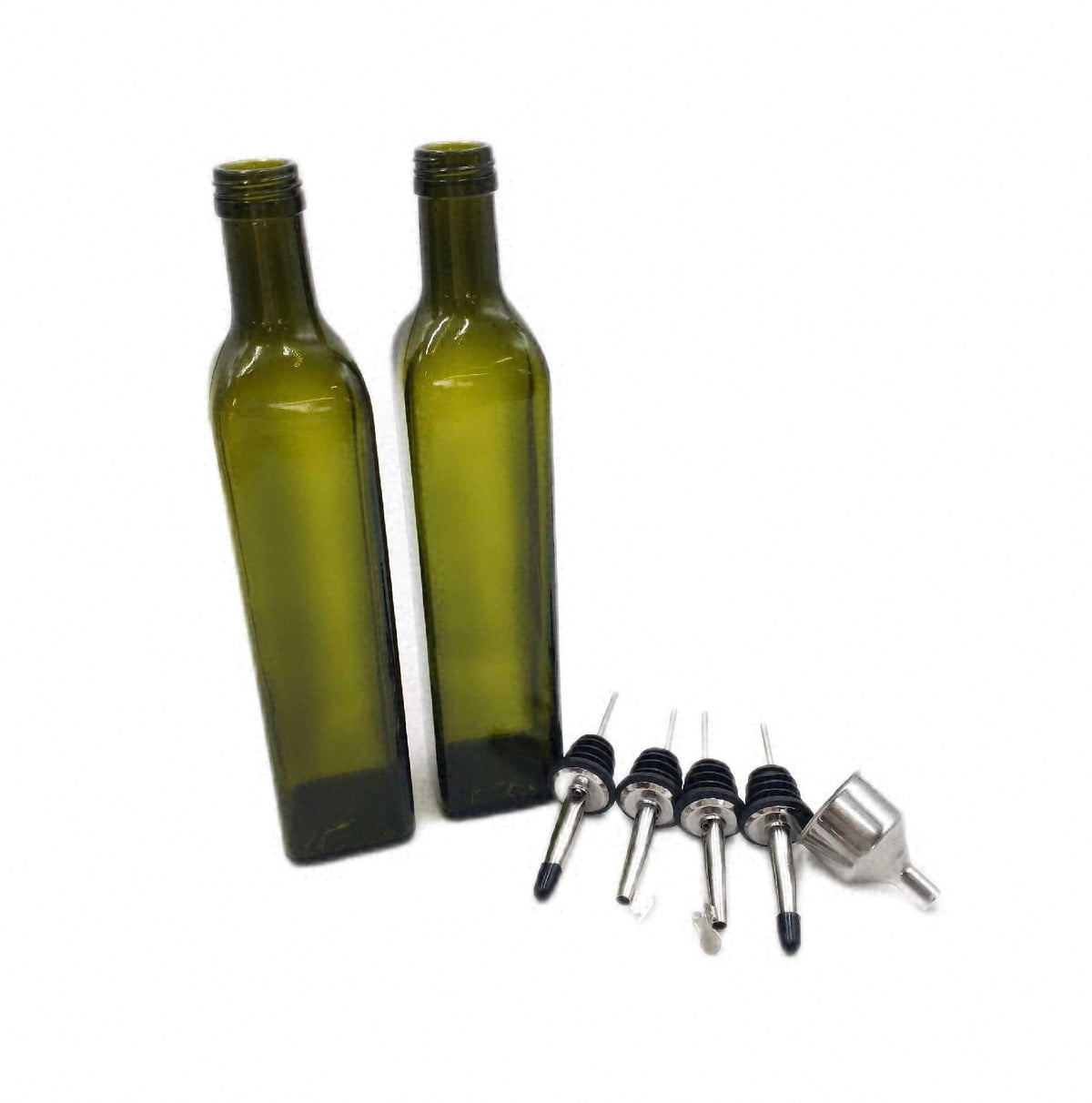 DUNSOO Ölflasche 2x500 ml Essig Ölspender Olivenölflasche mit Trichter Set
