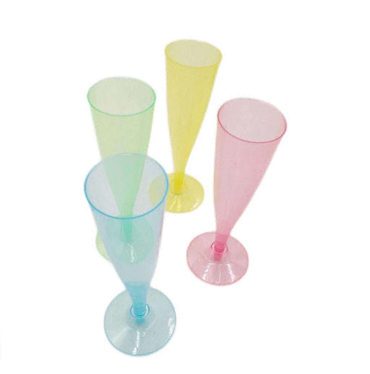 WELLGRO Bunte Sektgläser Kunststoff Mehrweg 30 Stück Champagner Gläser Partybecher