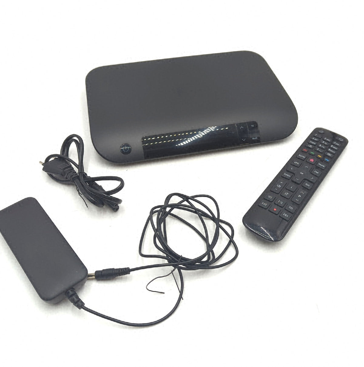 Deutsche Telekom Media River 401 Set Top Box schwarz gebraucht mit Kratzern und Gebrauchsspuren