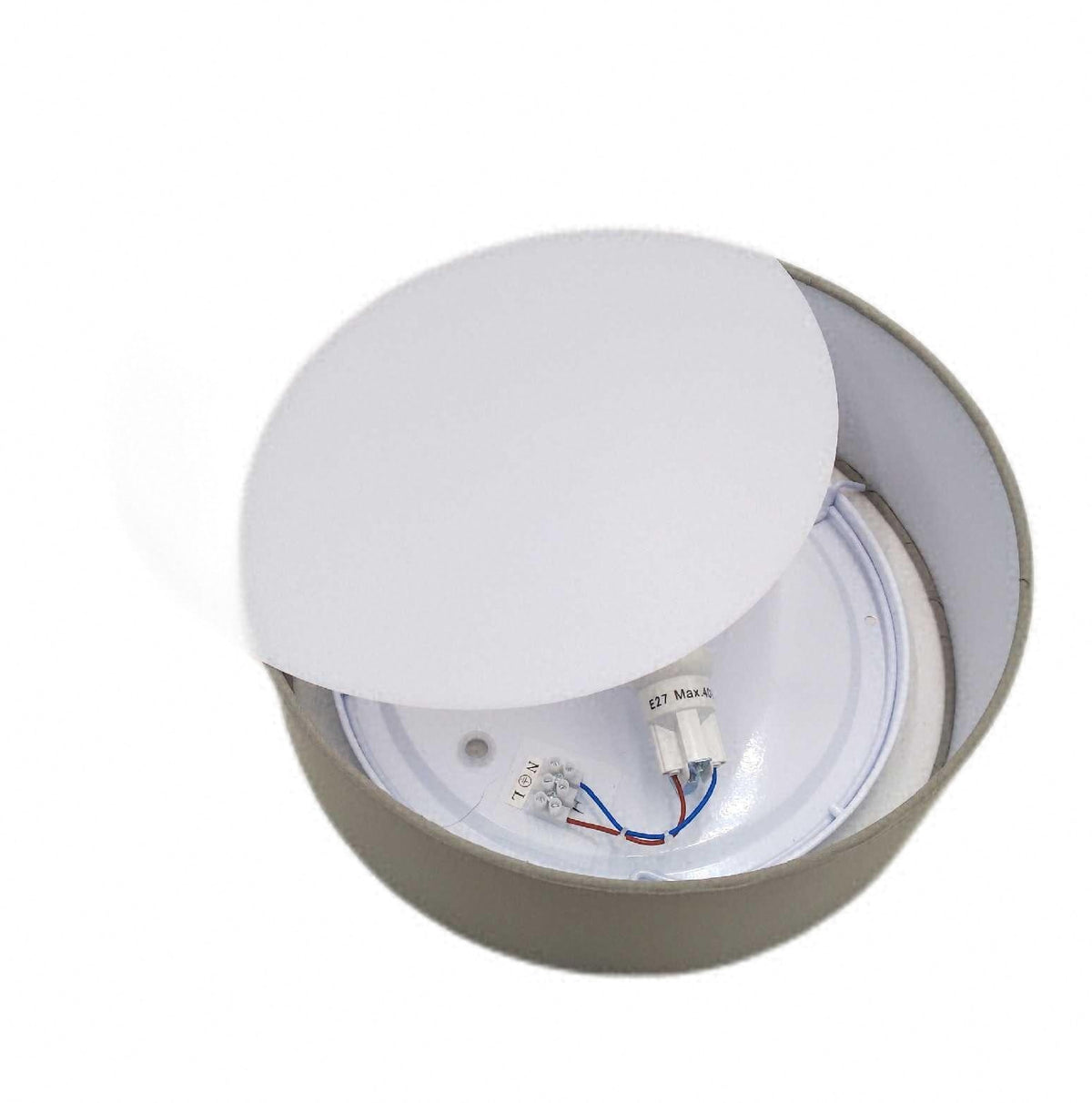 BKLicht Fabric Deckenleuchte Durchmesser 30 cm Stoffschirm moderne runde Lampe Wohnzimmer Beleuchtung