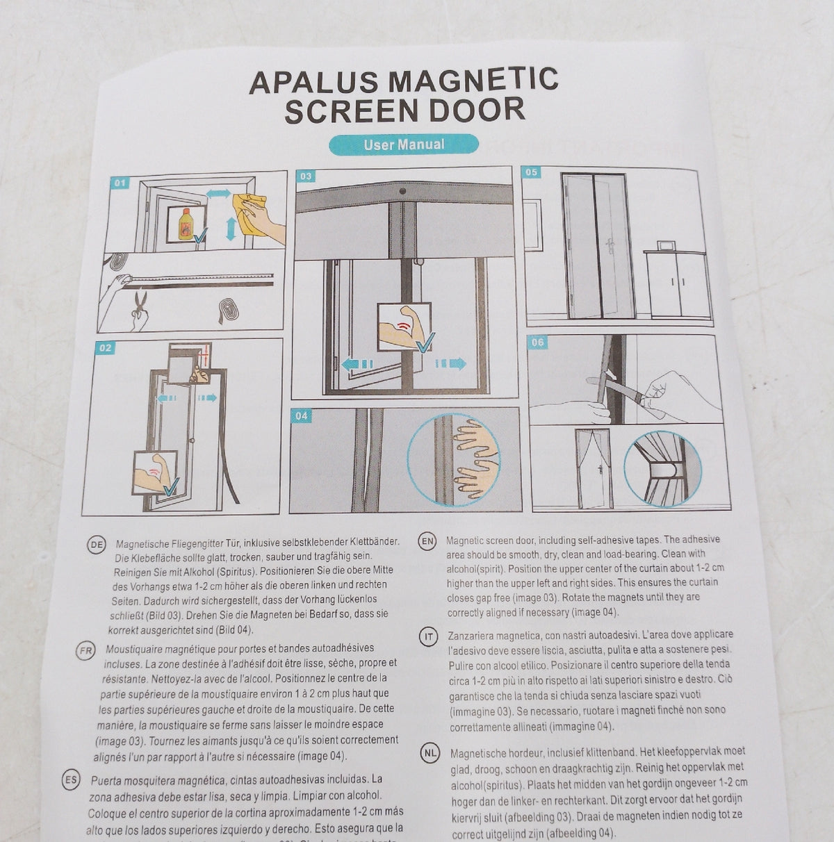Apalus Fliegengitter Tür Magnet Insektenschutz 90x210cm Magnetvorhang UV Schutz schwarz