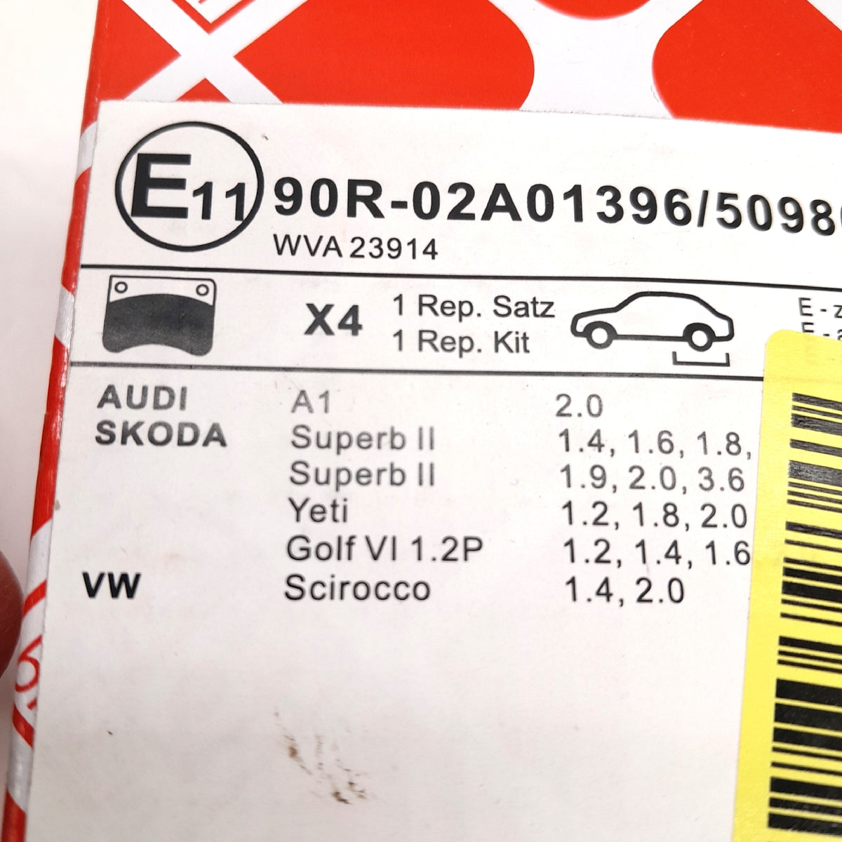 febi bilstein Bremsbelagsatz Ersatzteile Autoteile 16540 Bremsversch