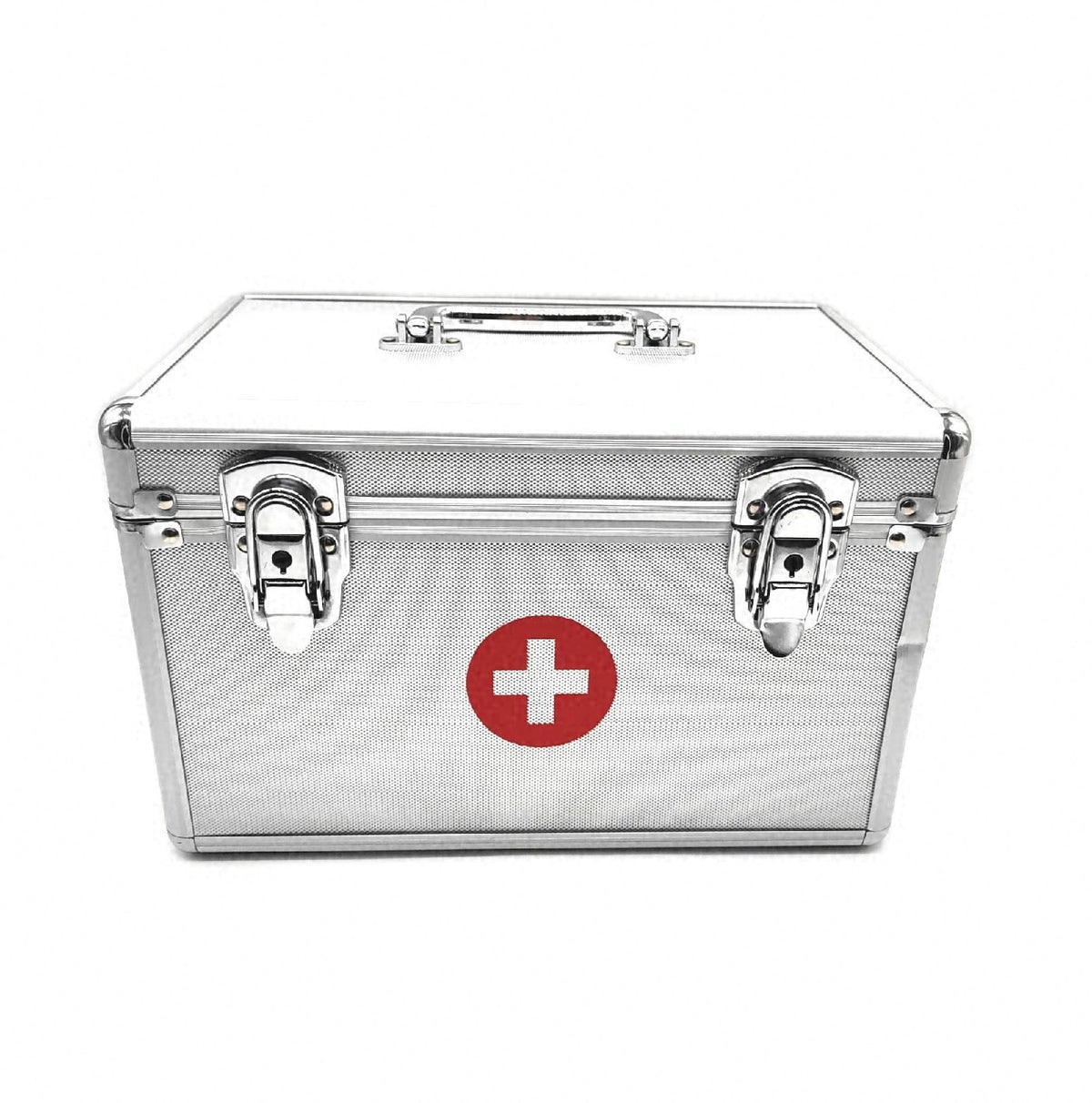 Relaxdays Erste Hilfe Koffer Verbandskasten Alu mit Tragegurt leer Medizinbox zum Befüllen