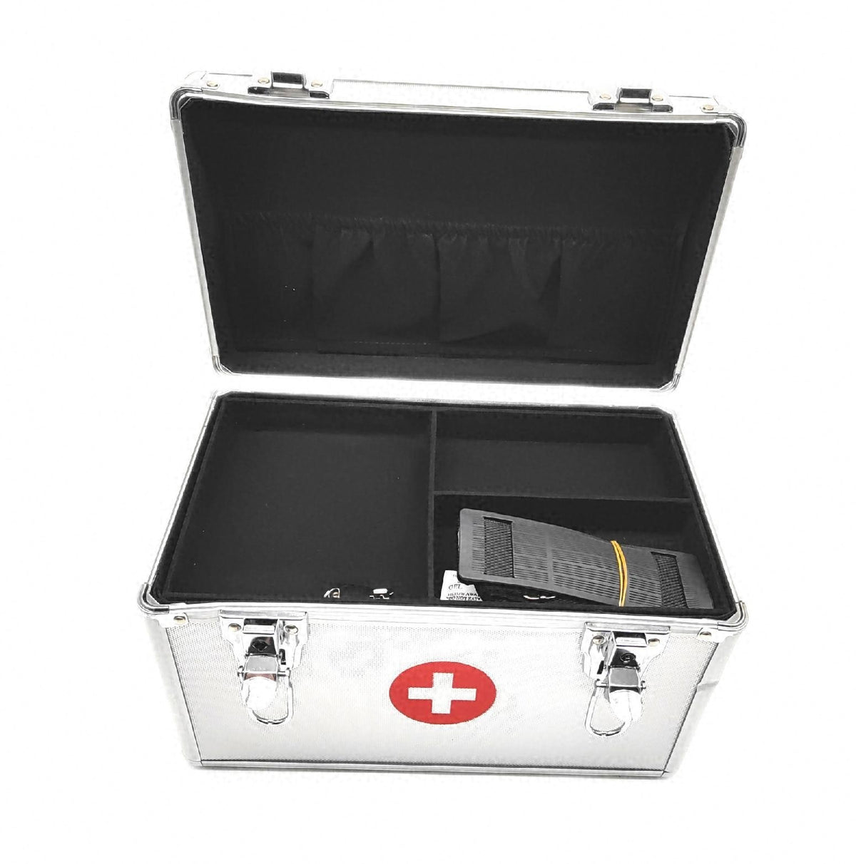 Relaxdays Erste Hilfe Koffer Verbandskasten Alu mit Tragegurt leer Medizinbox zum Befüllen