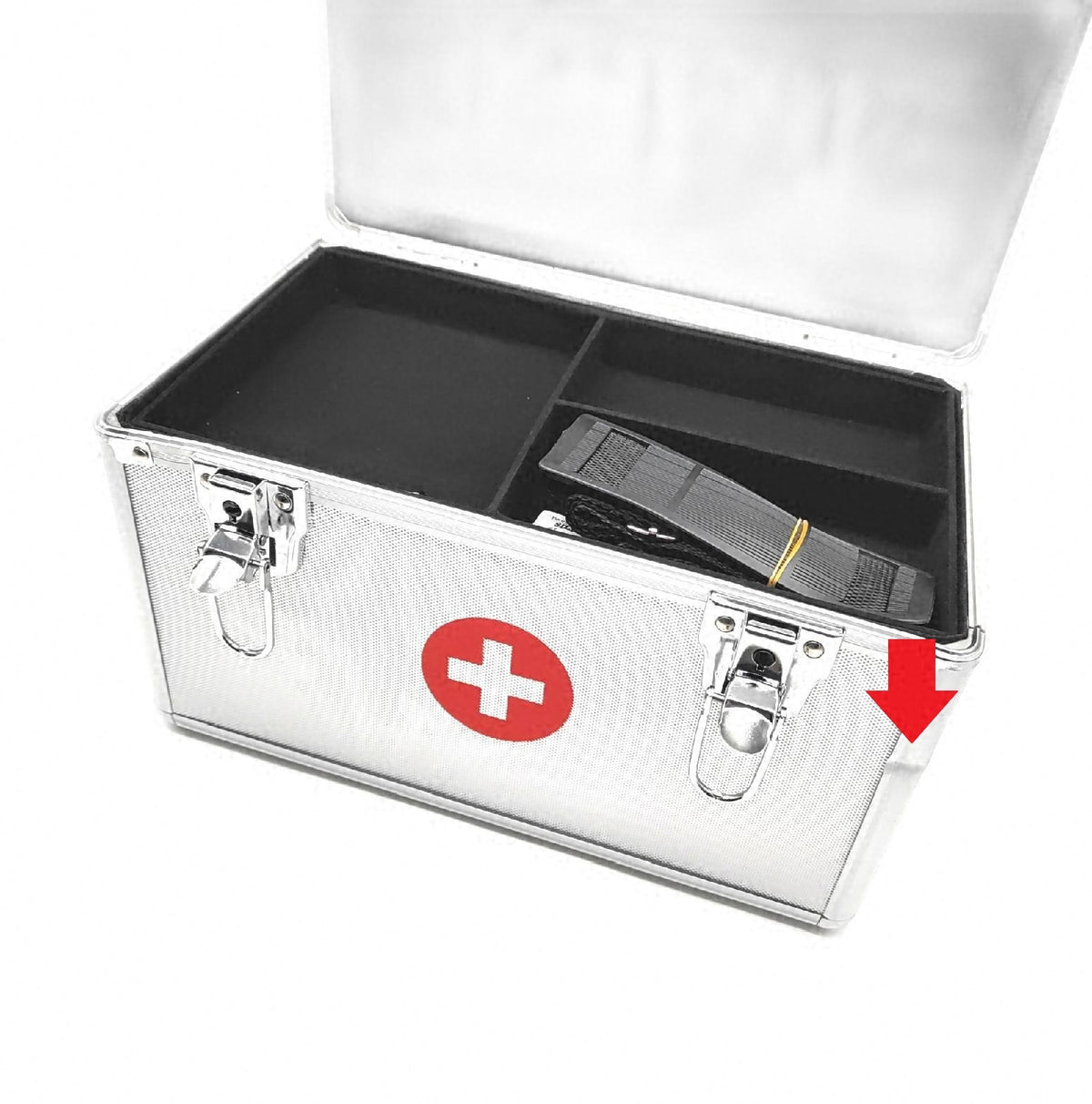 Relaxdays Erste Hilfe Koffer Verbandskasten Alu mit Tragegurt leer Medizinbox zum Befüllen