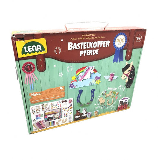 Lena Premium Bastelkoffer Pferde Bastelset 400 Teile kreative Projekte Bastelmaterial