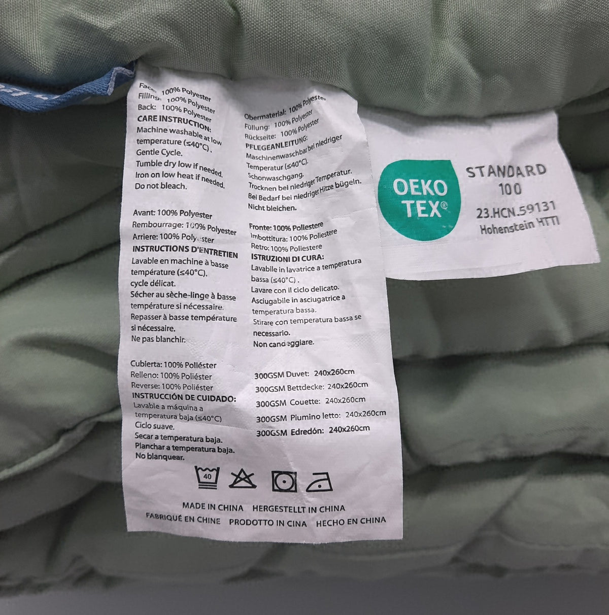 CozyLux Bettdecke 240x260 cm Salbeigruen 4 Jahreszeiten Ganzjahresdecke Baumwolle