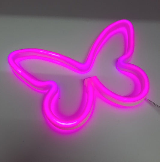 Nordstylee Neonschild Schmetterlingsform zum Aufhängen dekoratives USB Licht