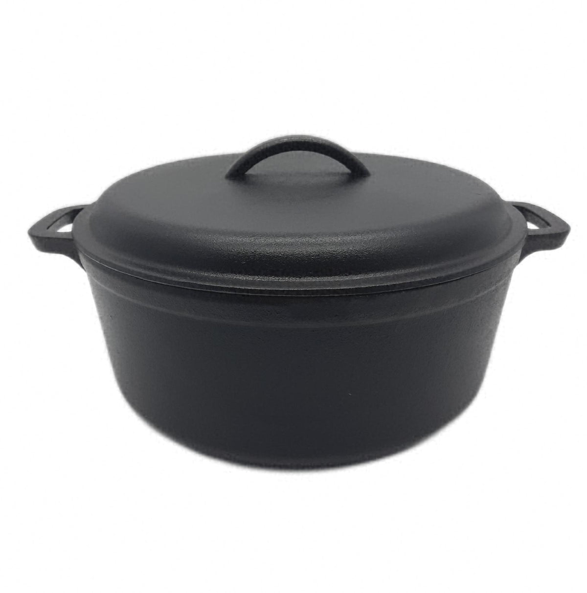 AmazonBasics - Schmortopf aus bereits eingebranntem Gusseisen, zwei Griffe, 6,62