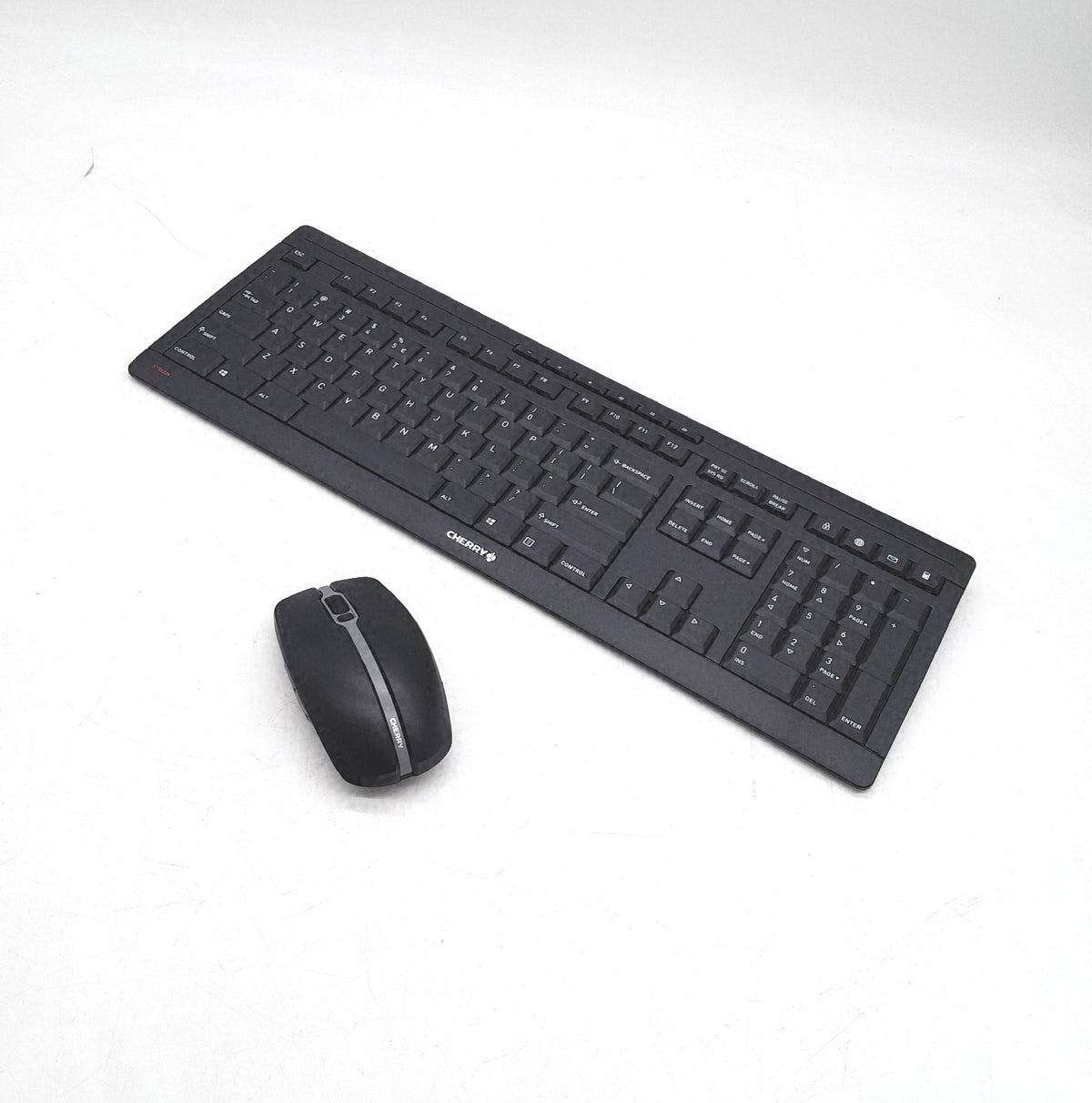 Cherry Stream Desktop Kabelloses Tastatur Maus Set EU Layout QWERTY 24 GHz Recharge