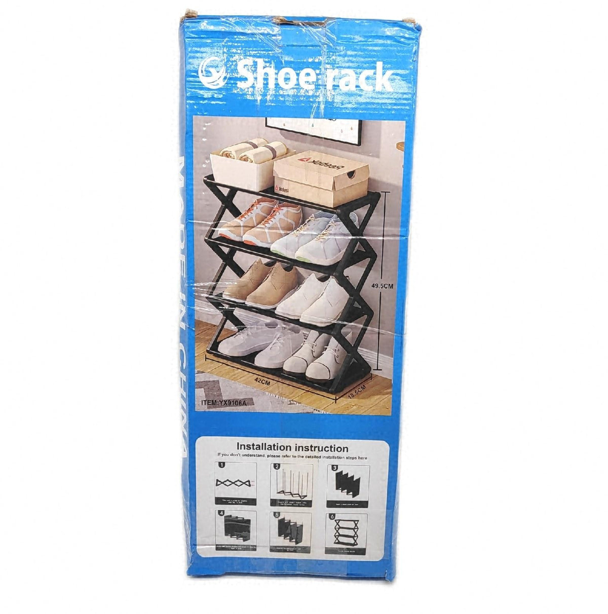 ZJchao faltbares Schuhregal 4 Stufig platzsparendes Schuhregal Schuhablage Regal für Schuhe