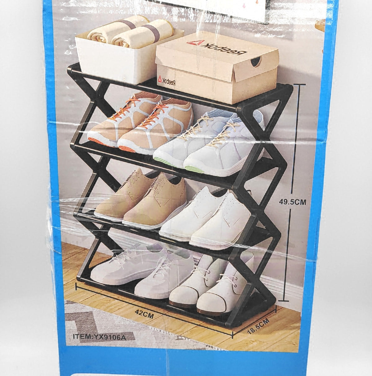 ZJchao faltbares Schuhregal 4 Stufig platzsparendes Schuhregal Schuhablage Regal für Schuhe