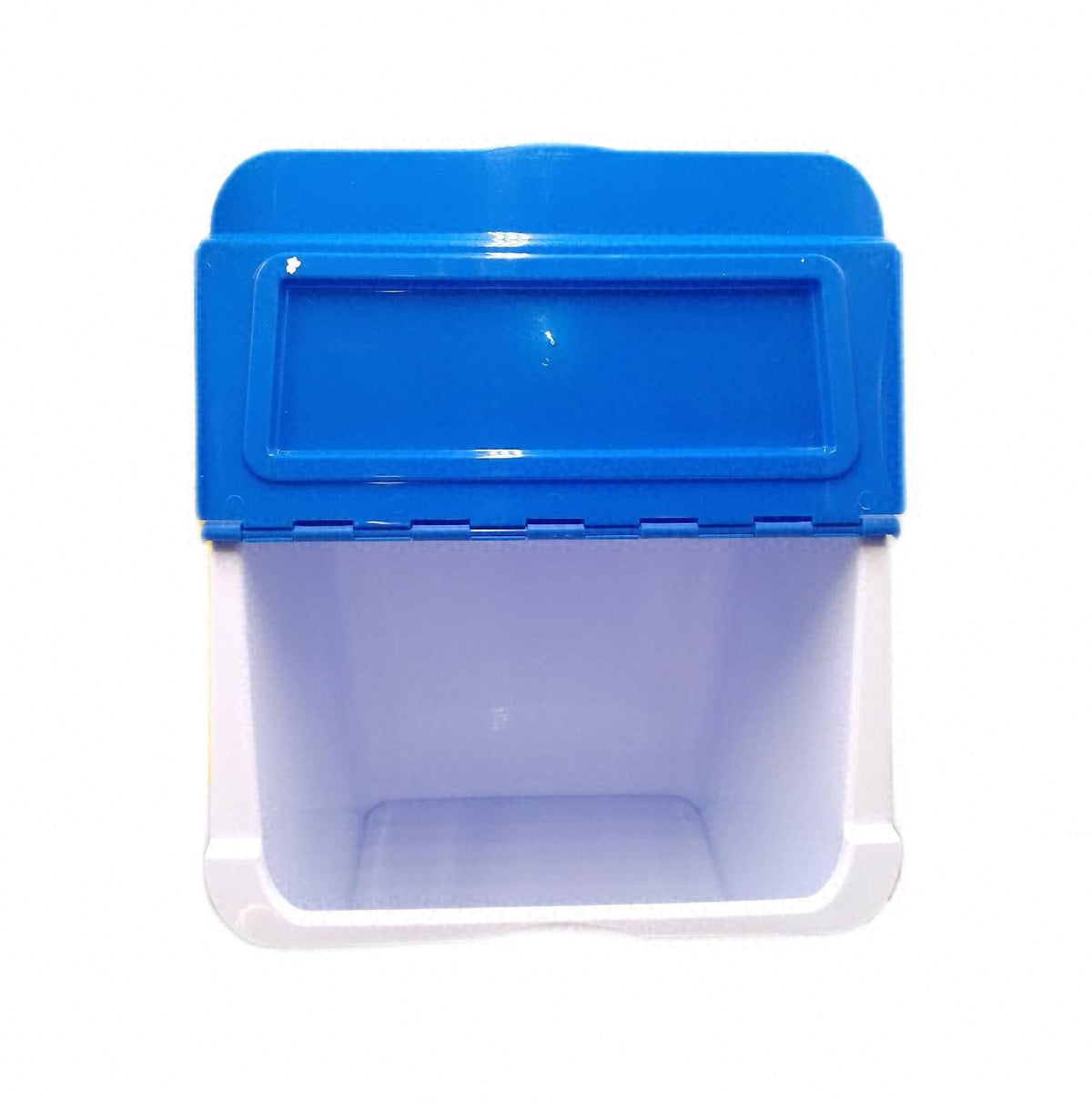 DRW Set stapelbare Recycling Abfalleimer 3er Set je 36 Liter fuer Glas Papier Kunststoff