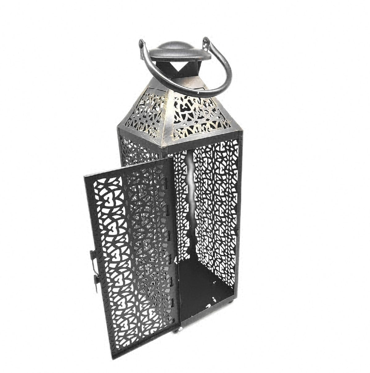 JHY DESIGN Set 2 Dekorative Kerzenhalter 48 cm und 36 cm hoch Marokkanisch