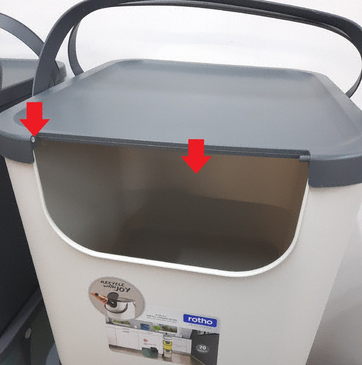 Rotho Albula 4er Abfalltrennsystem 2x25l 2x40l für Küche Home Mü - Unvollständig
