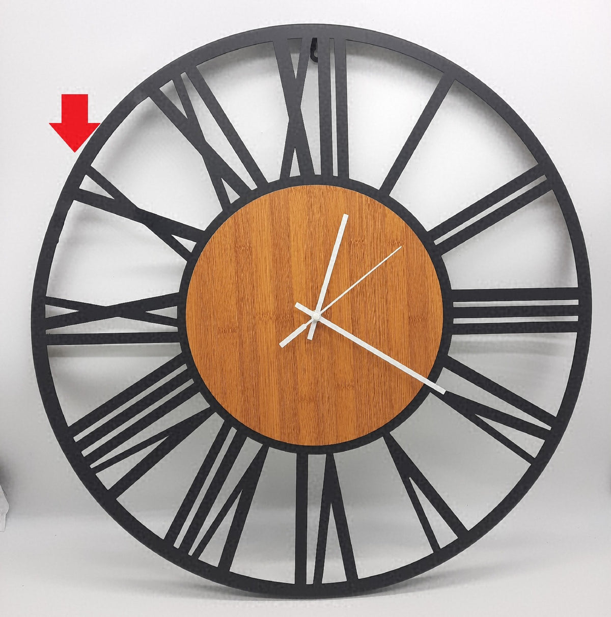 HAITANG Wanduhr schwarz Retro Wohnzimmer Dekoration römische Ziffer-Unrund