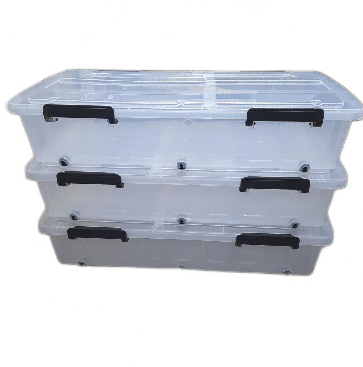 Cetomo 50L 3er Pack Aufbewahrungsbox mit Deckel 1 Deck