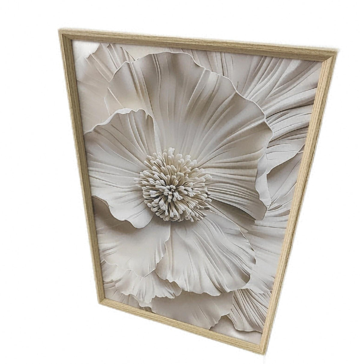 2Pcs Beige Blume Pampasgras Leinwand Bilderrahmen 2 Motive Creme E