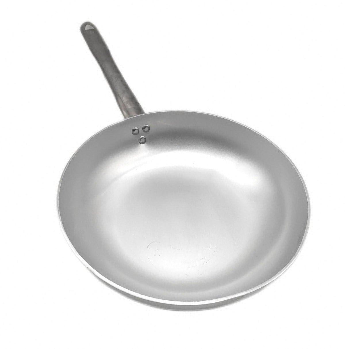 Pentole Agnelli hohe Pfanne 28 cm Edelstahlgriff Silber Schwarz Gebrauchsspuren