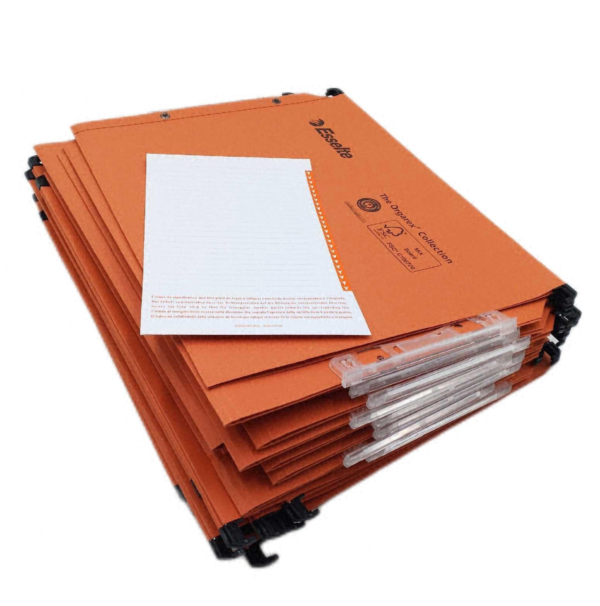 Esselte Dual Hängemappen A4 Lateral 25 Stück Orange 220g m2 Kapazität 100 Blatt