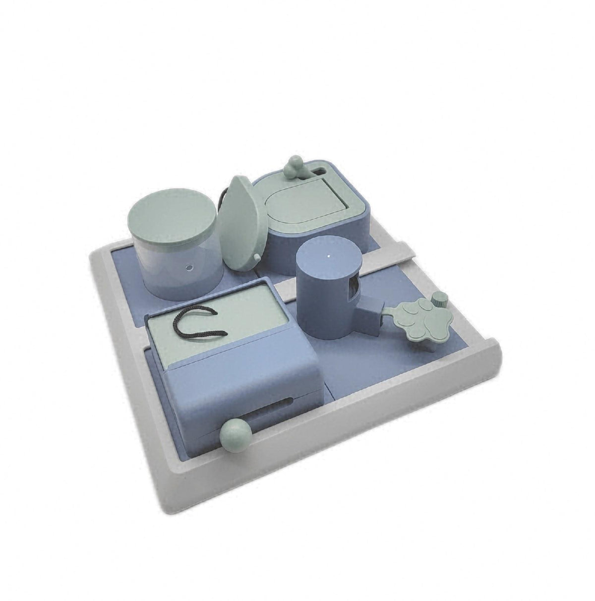 TRIXIE Poker Box Spielzeugbehälter für Katzen mit 2 Spielsachen Poker Box Toys