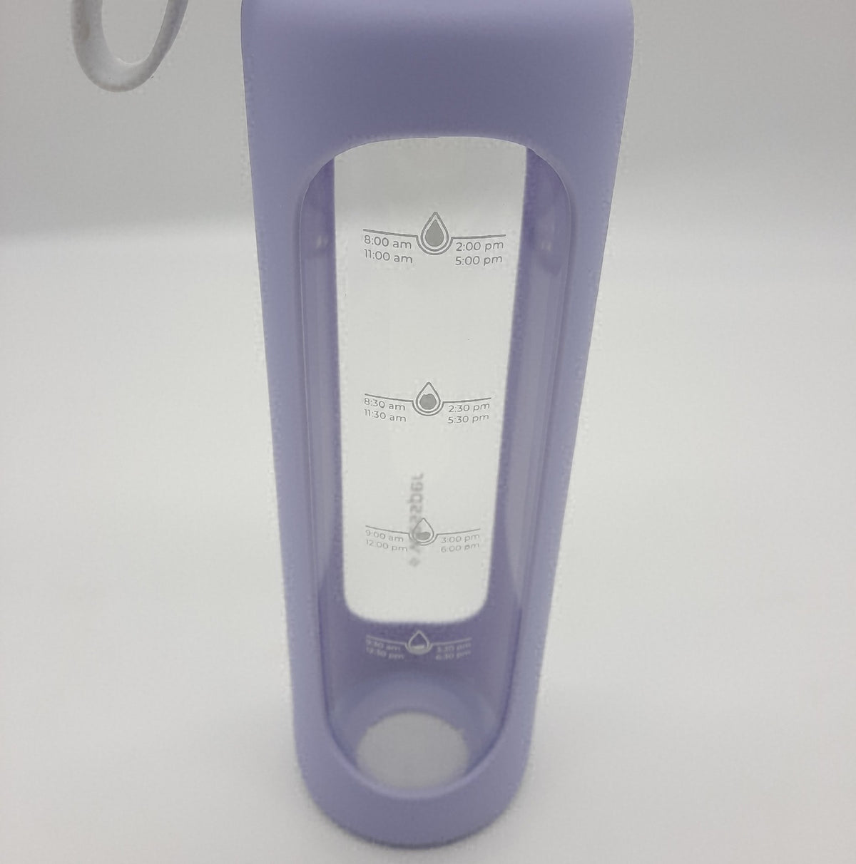 Wessper Trinkflasche Glas 500ml Violett mit Hydrationsskala robuste Glasflasche
