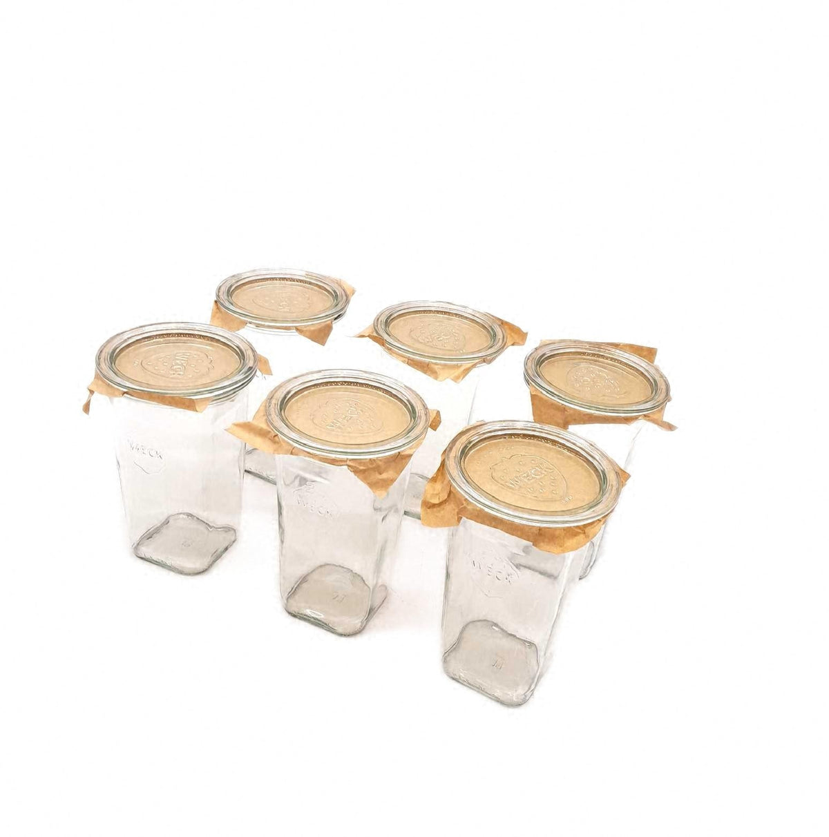 Weck Gläser 700ml 6er Set Deckel Quadroform robuste stapelbare Vorratsgläser