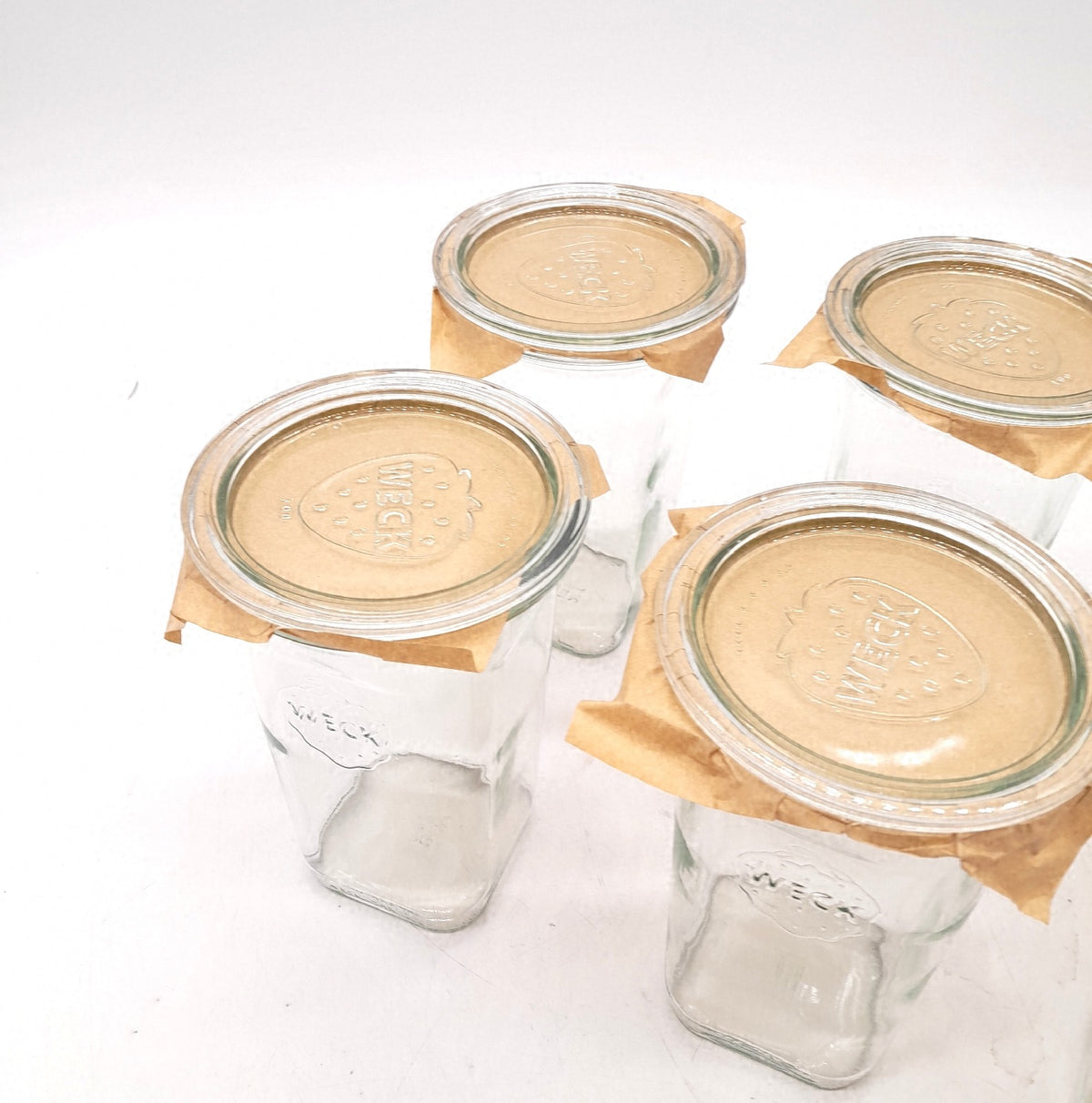 Weck Gläser 700ml 6er Set Deckel Quadroform robuste stapelbare Vorratsgläser
