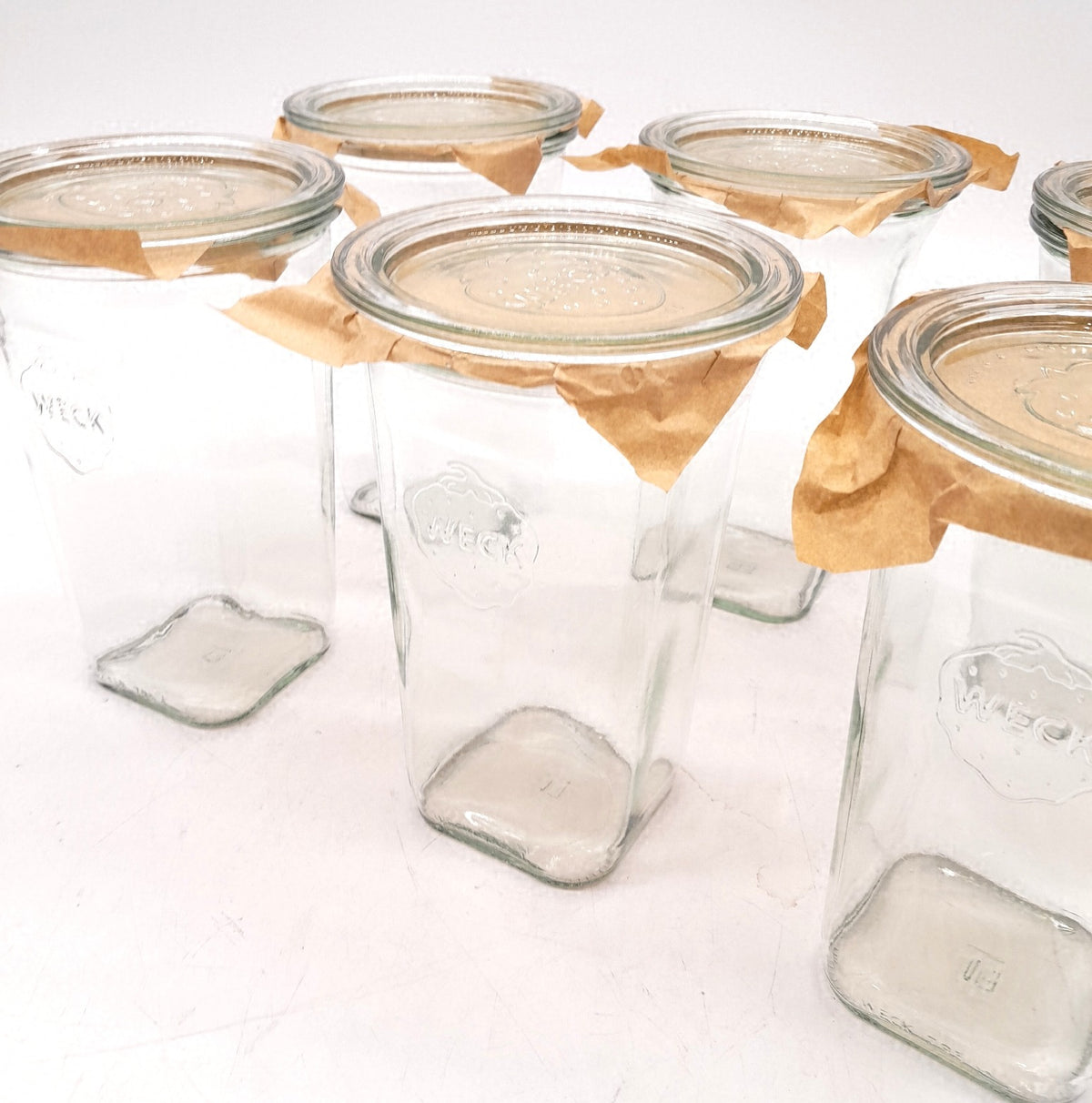 Weck Gläser 700ml 6er Set Deckel Quadroform robuste stapelbare Vorratsgläser