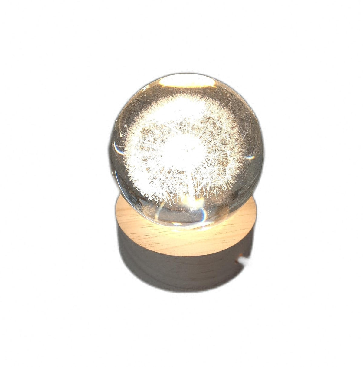 AWARDSEN 60 mm Kristallkugel mit 3D Motiv Löwenzahn Pusteblume im Glas Dekoration