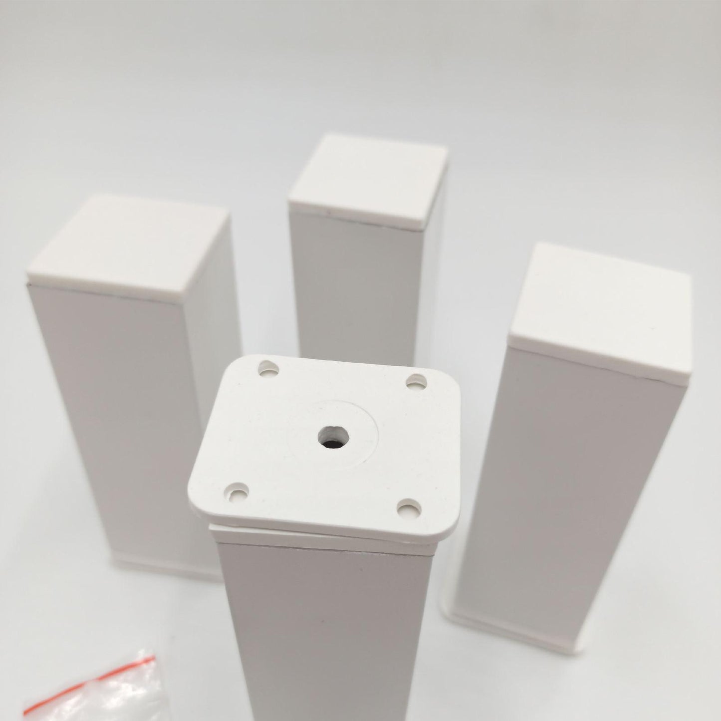 Alusfera Möbelfüße - Höhenverstellbar - Möbelfüße Verstellbare - Möbelfuß - Schrankfüsse - Möbelbeine 4 Stück 40x40mm - Metal Füße für Möbel 120mm - Möbelzubehör - Weiß
