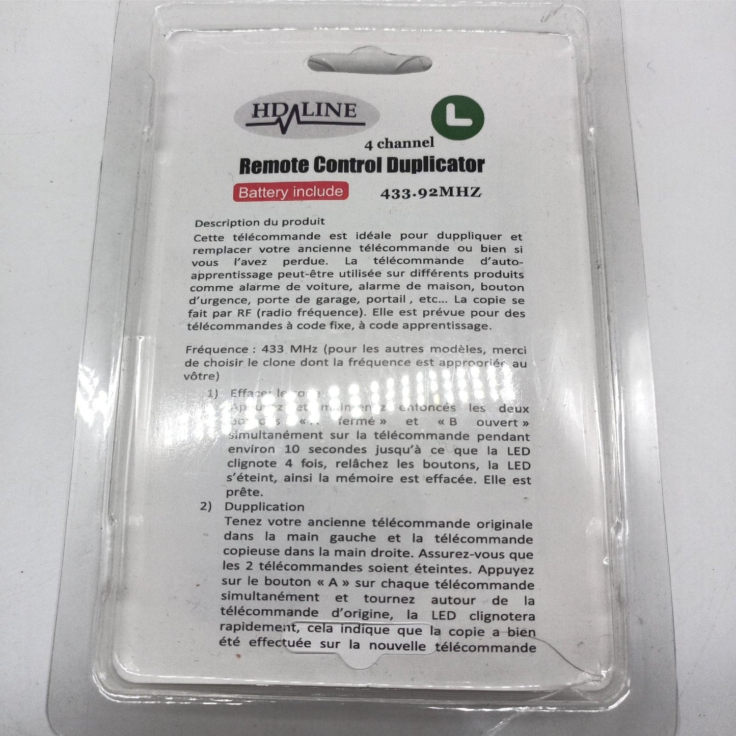HD LINE Fernbedienung Garage Zubehör HD LINE Garagentoröffner 433MHz Funksteuer
