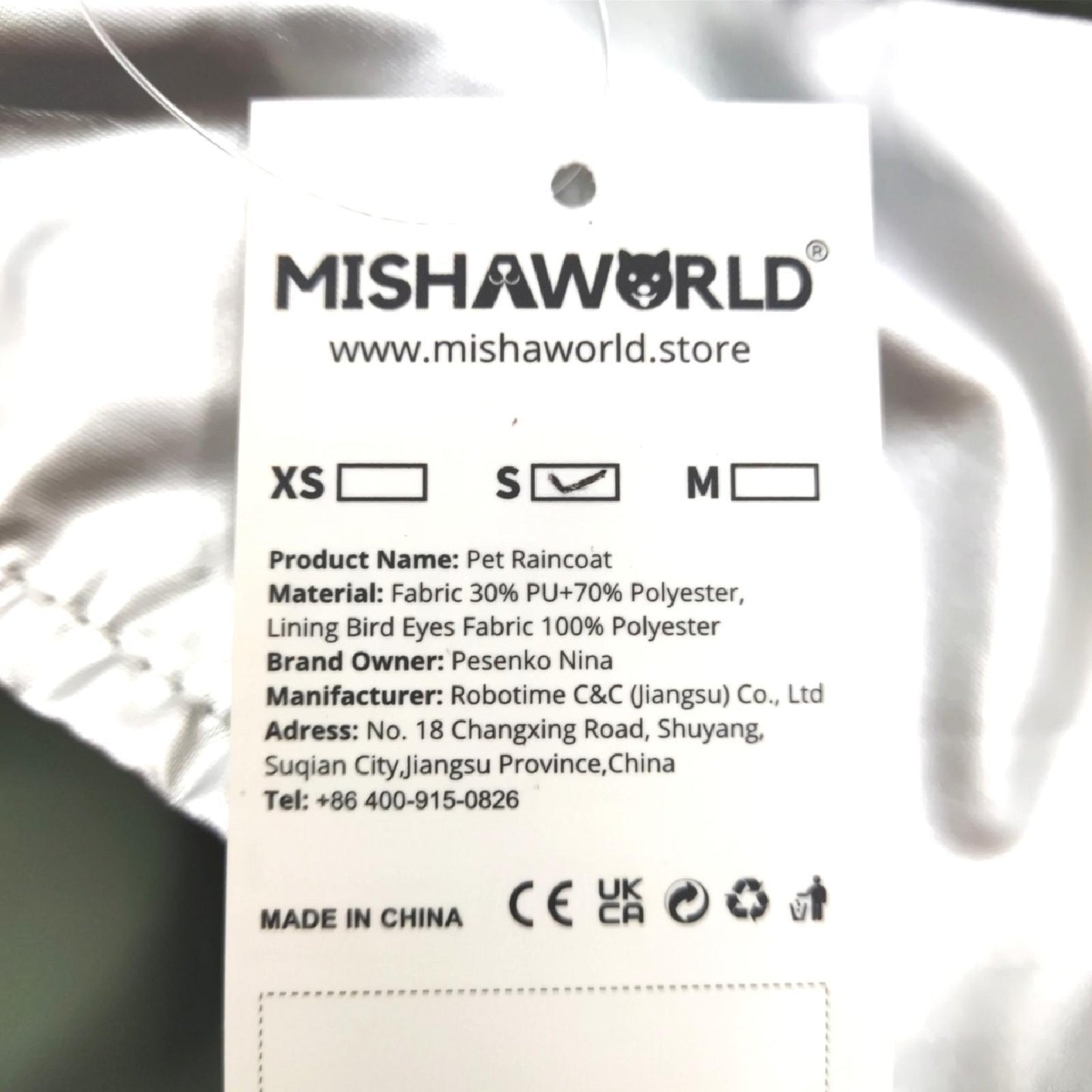 Mishaworld Funktionsmantel Hunde Katzen Wasserdichte Atmungsaktive Reflektor Medium Small 14 23 Allwetter