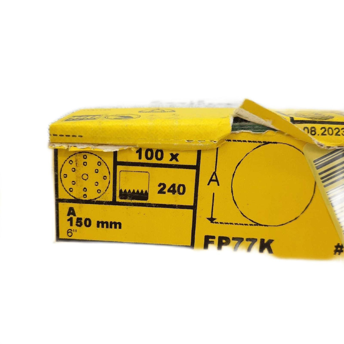 Klingpsor 353141 FP 77 K T-ACT Scheiben mit Filmunterlage  kletthaftend für Farbe  Lack  Spachtel  Grundierung  Füller  Gel-Coats  Kompositwerkstoffe  Lochform GLS51  ø 150mm  240 Korn  100 Stück