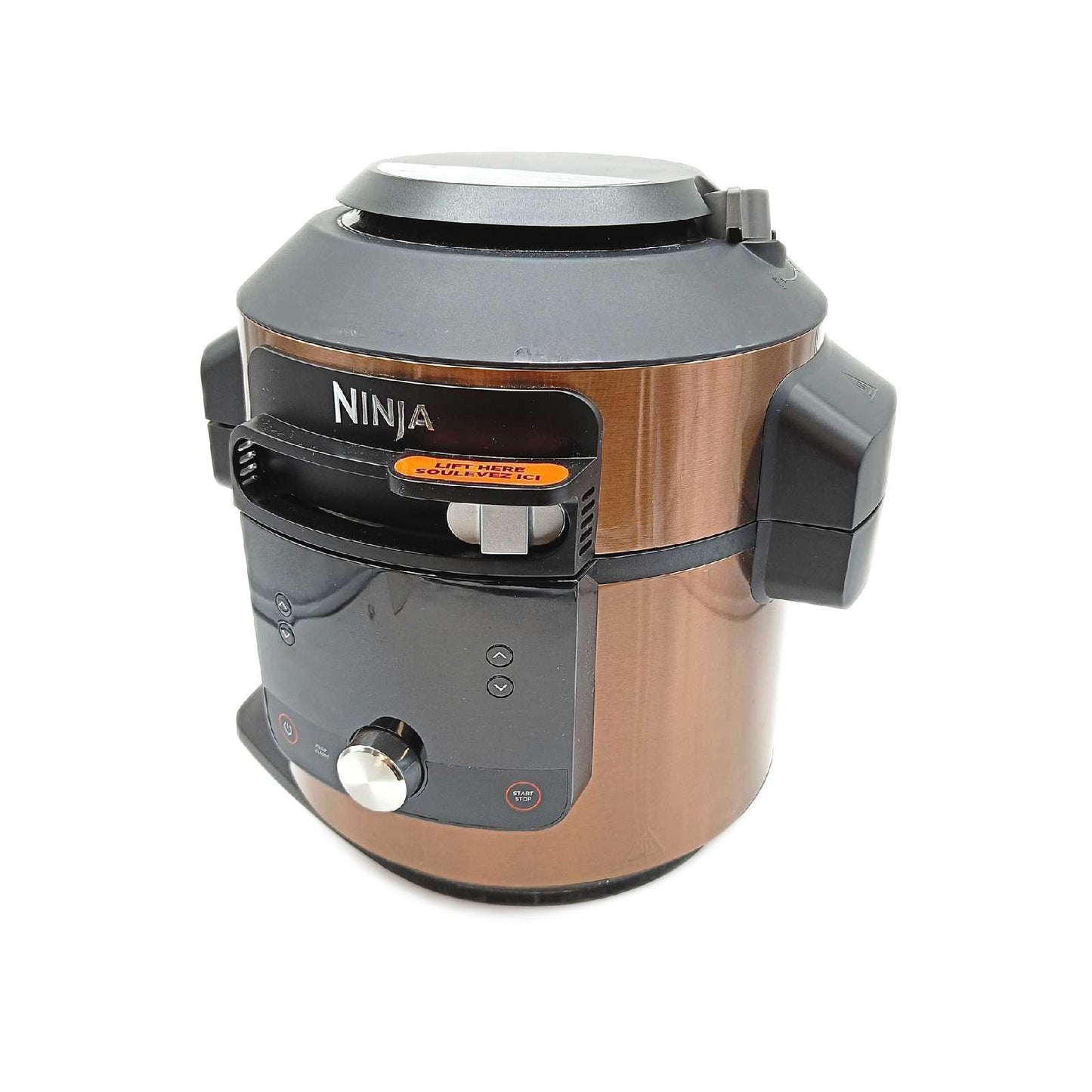 Ninja Foodi MAX Multikocher mit SmartLid, 7,5L, 12-in-1 Multicooker, Pressure Cooker Schnellkochen, Air fryer Heißluftfrittieren, Slow Cooker Langsamkochen, Kupfer/Schwarz, Amazon Exklusiv, OL650EUCP