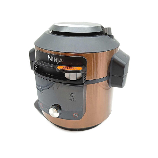 Ninja Foodi MAX Multikocher mit SmartLid, 7,5L, 12-in-1 Multicooker, Pressure Cooker Schnellkochen, Air fryer Heißluftfrittieren, Slow Cooker Langsamkochen, Kupfer/Schwarz, Amazon Exklusiv, OL650EUCP