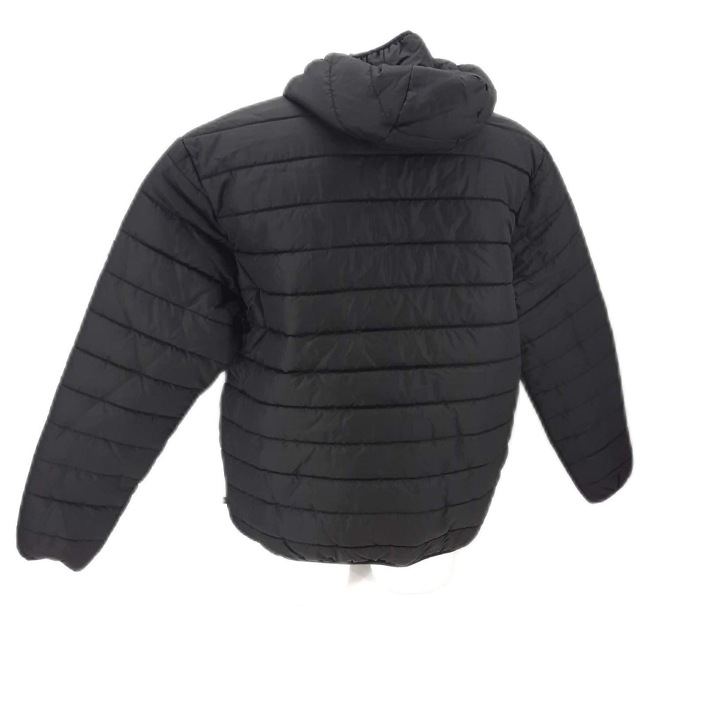 Lee Cooper Workwear Herren-Steppjacke mit durchgehendem Reißverschluss, Thermo-Arbeitskleidung, mit Kapuze, gepolstert, Schwarz, L