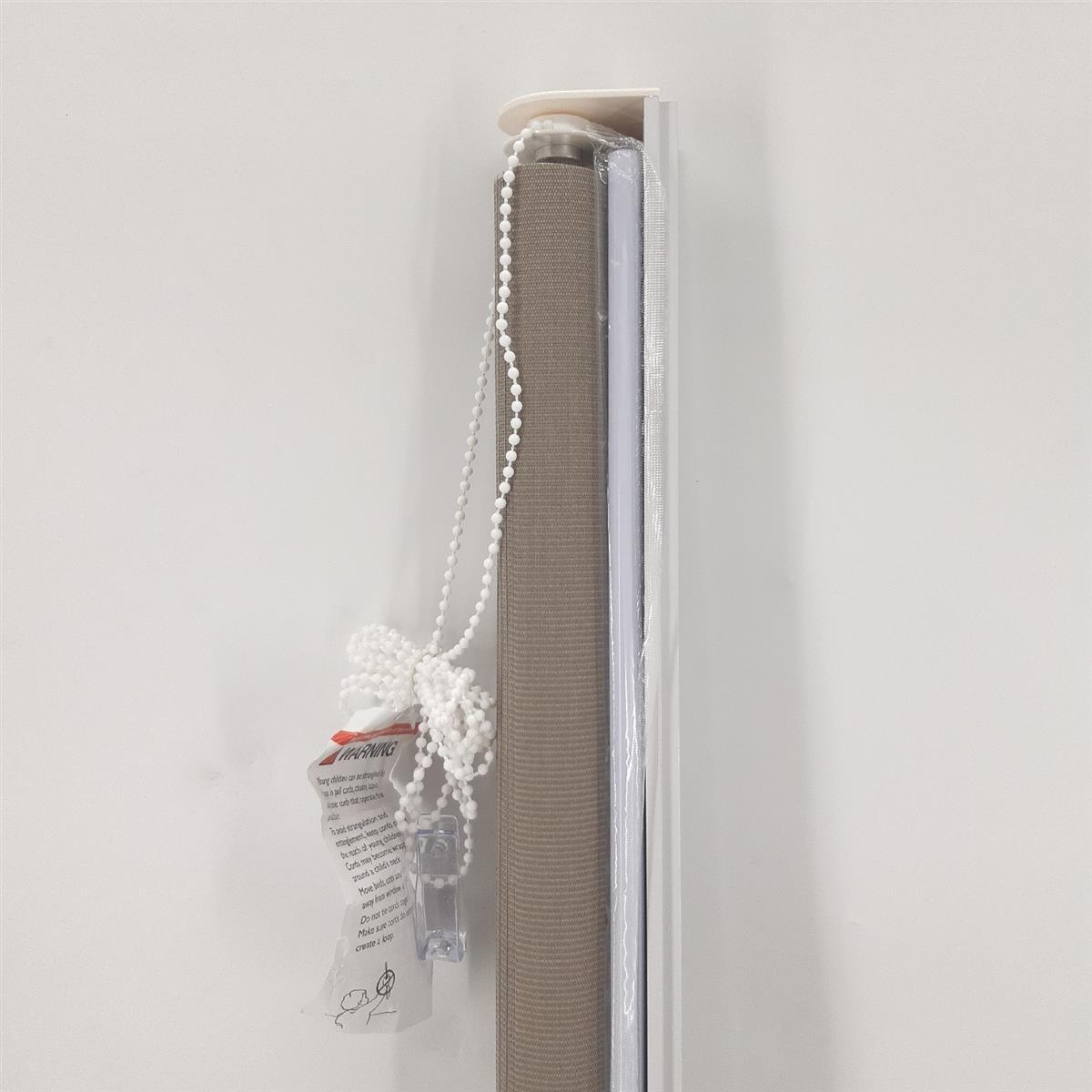 Blindecor Lira doppelrollo - duo rollo tag und nacht Beige - 120 x 250 cm (Breite x Länge) | Stoffgröße 117 x 245 cm | Fensterrollo zebra