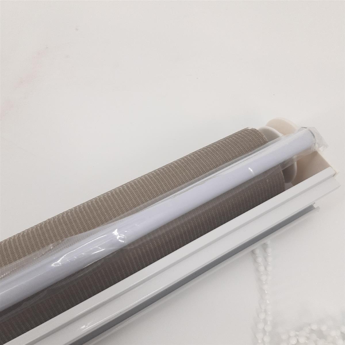 Blindecor Lira doppelrollo - duo rollo tag und nacht Beige - 120 x 250 cm (Breite x Länge) | Stoffgröße 117 x 245 cm | Fensterrollo zebra