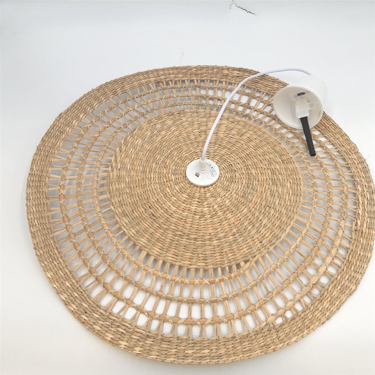 Lussiol Ondine Rattan Hängelampe Bohemian Natur Kronleuchter Luster