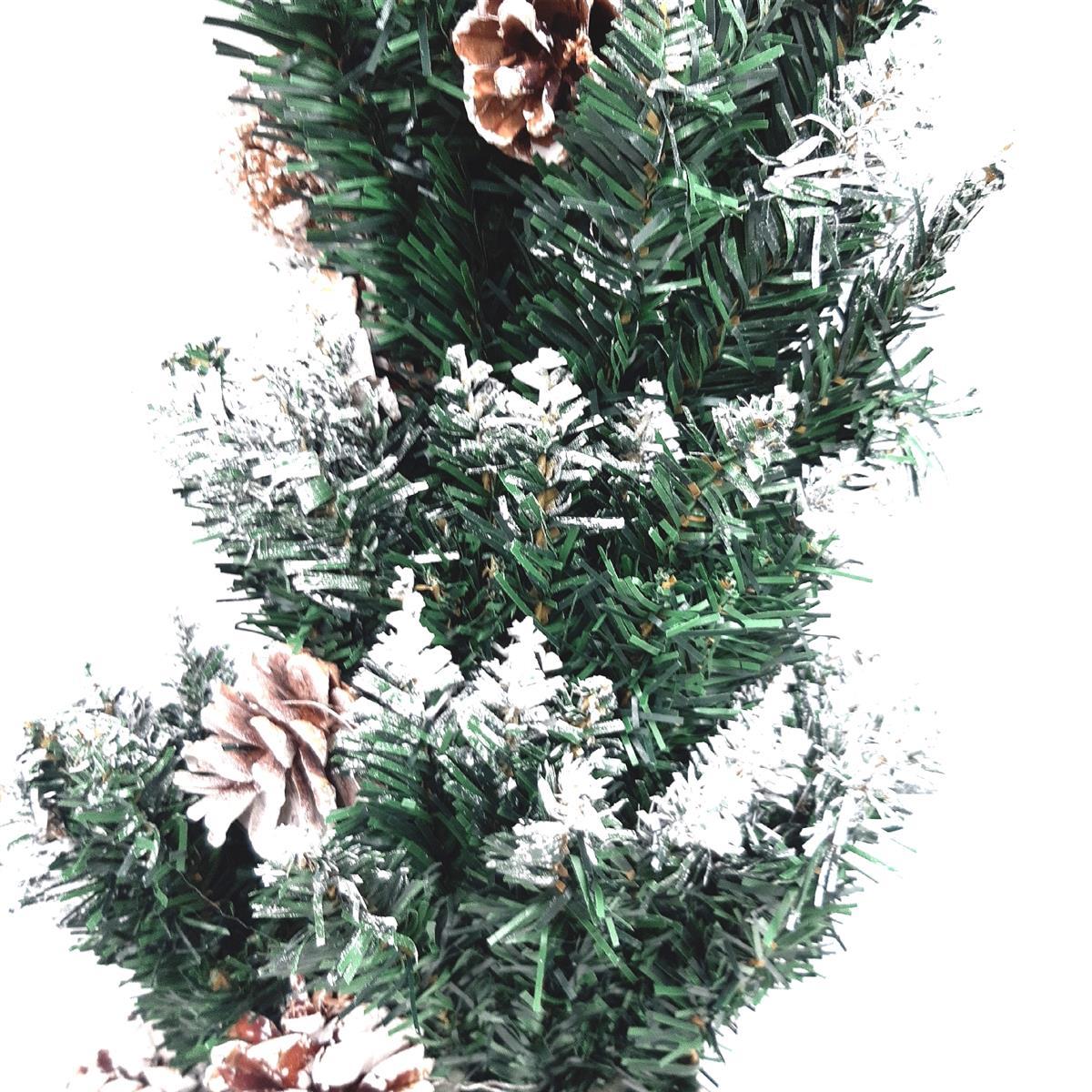 GIGALUMI Künstlicher Weihnachtsbaum mit Schnee-Effekt 150cm 760 Spitzen Tannenbaum mit beschneiten Ästen und Tannenzapfen inkl. Metallständer