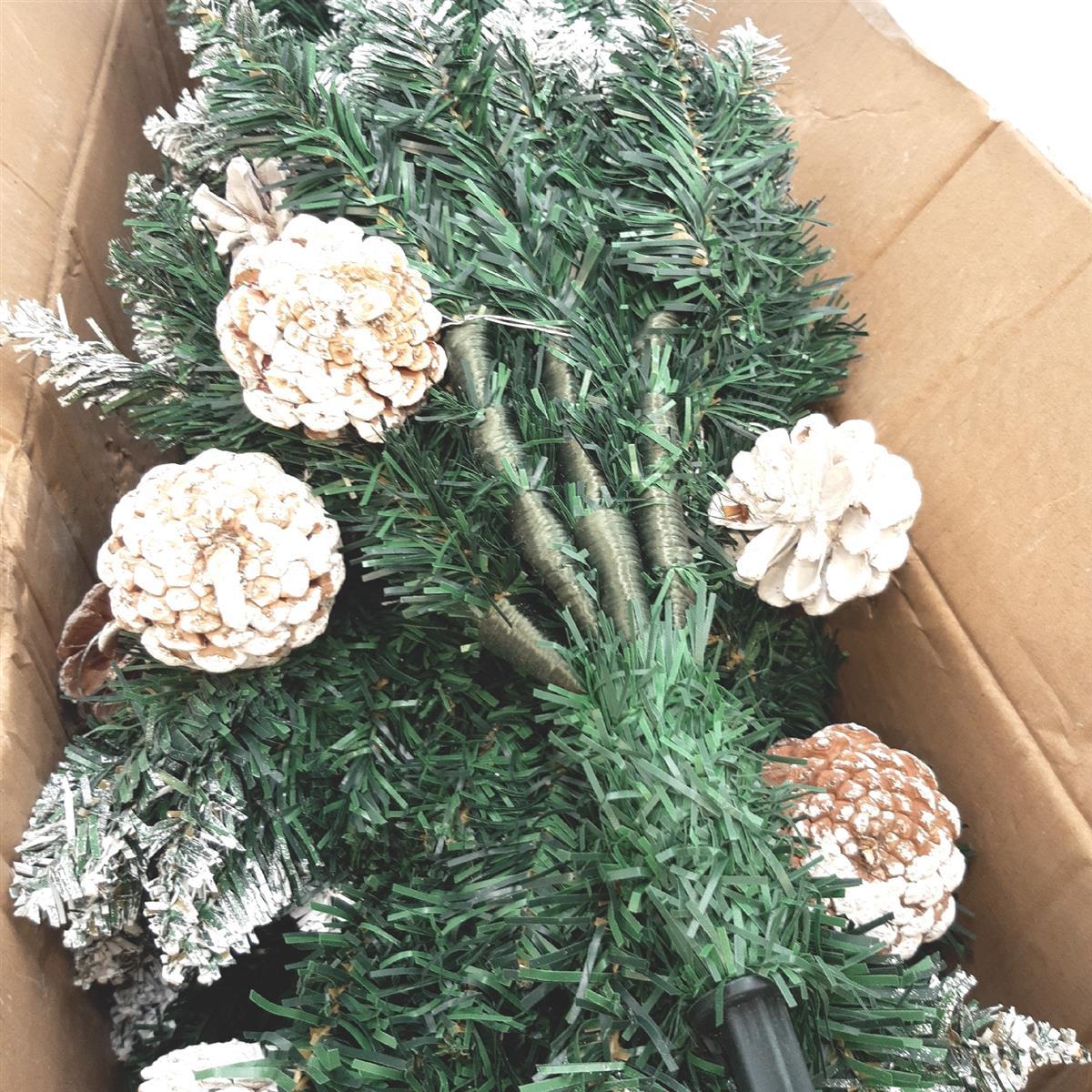 GIGALUMI Künstlicher Weihnachtsbaum mit Schnee-Effekt 150cm 760 Spitzen Tannenbaum mit beschneiten Ästen und Tannenzapfen inkl. Metallständer