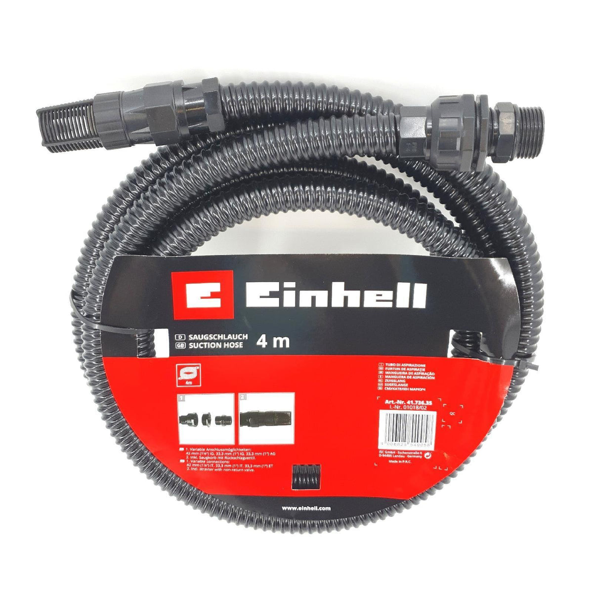 Einhell Saugschlauch Pumpenzubehoer Gartenbedarf 4m Kunststoffanschluss
