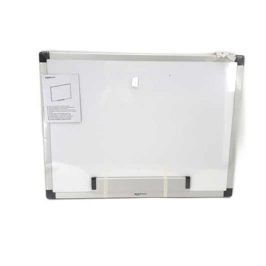 Amazon Basics Magnetisches Whiteboard mit Stiftablage und Aluminiumleisten, trocken abwischbar, 60 cm x 45 cm (B x H), Weiß