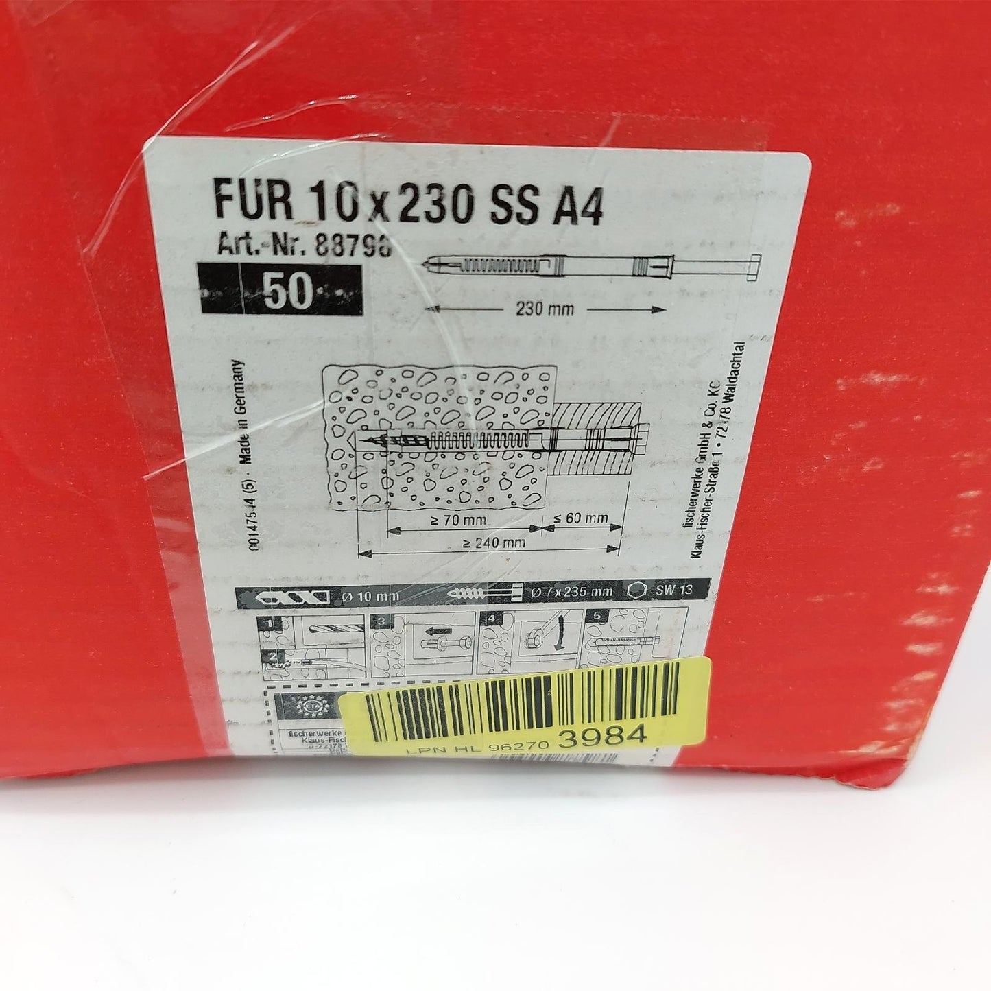 Fischer Universal Rahmendübel FUR 10 x 230 SS A4 41