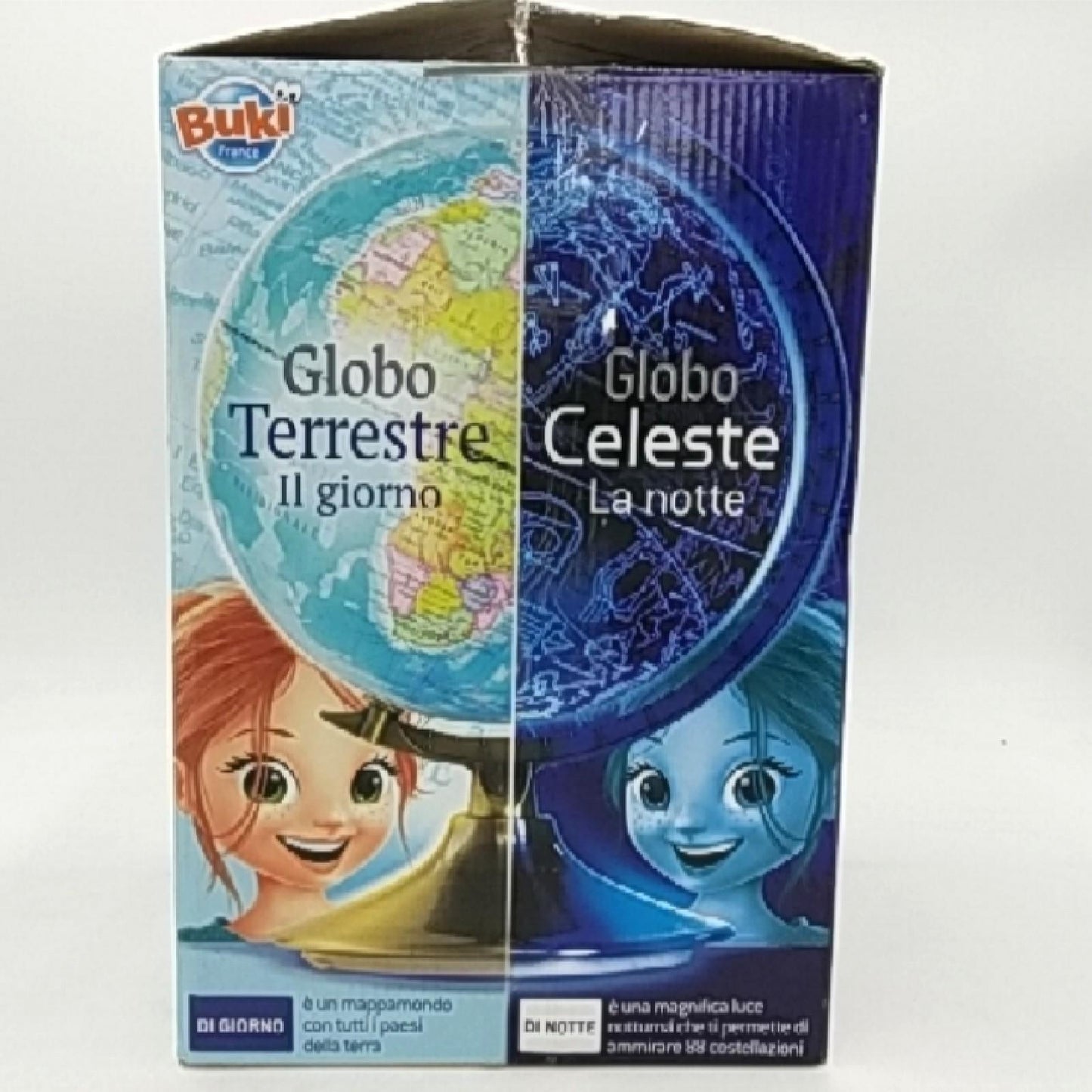 BUKI France Globus Lernspielzeug Tag und Nacht Globus Italienische Version Lehrreich Elegant Kinder