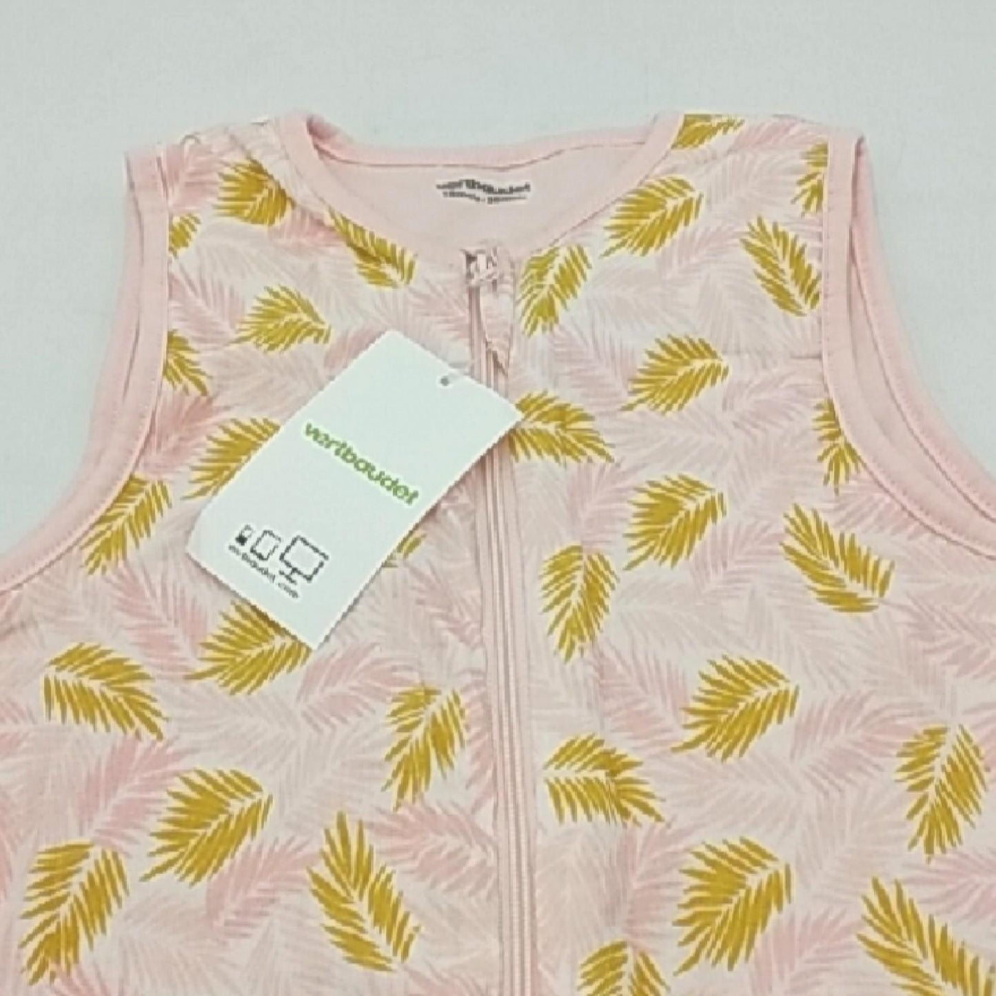 Vertbaudet Babyschlafsack Babybekleidung Tropical rosa senfgelb Blätter Sommer