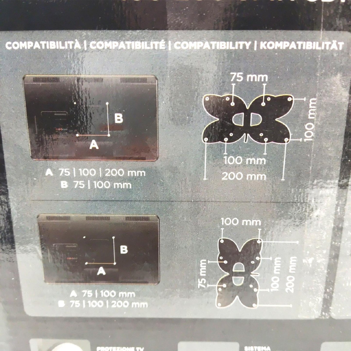 Meliconi Slimstyle Plus 100-200 Spin SDR, doppelarmige Wandhalterung für 14''-43''-Flachbildschirm-TVs, horizontal und vertikal schwenkbar, VESA 75-100-200x100, doppelarmig, Farbe schwarz