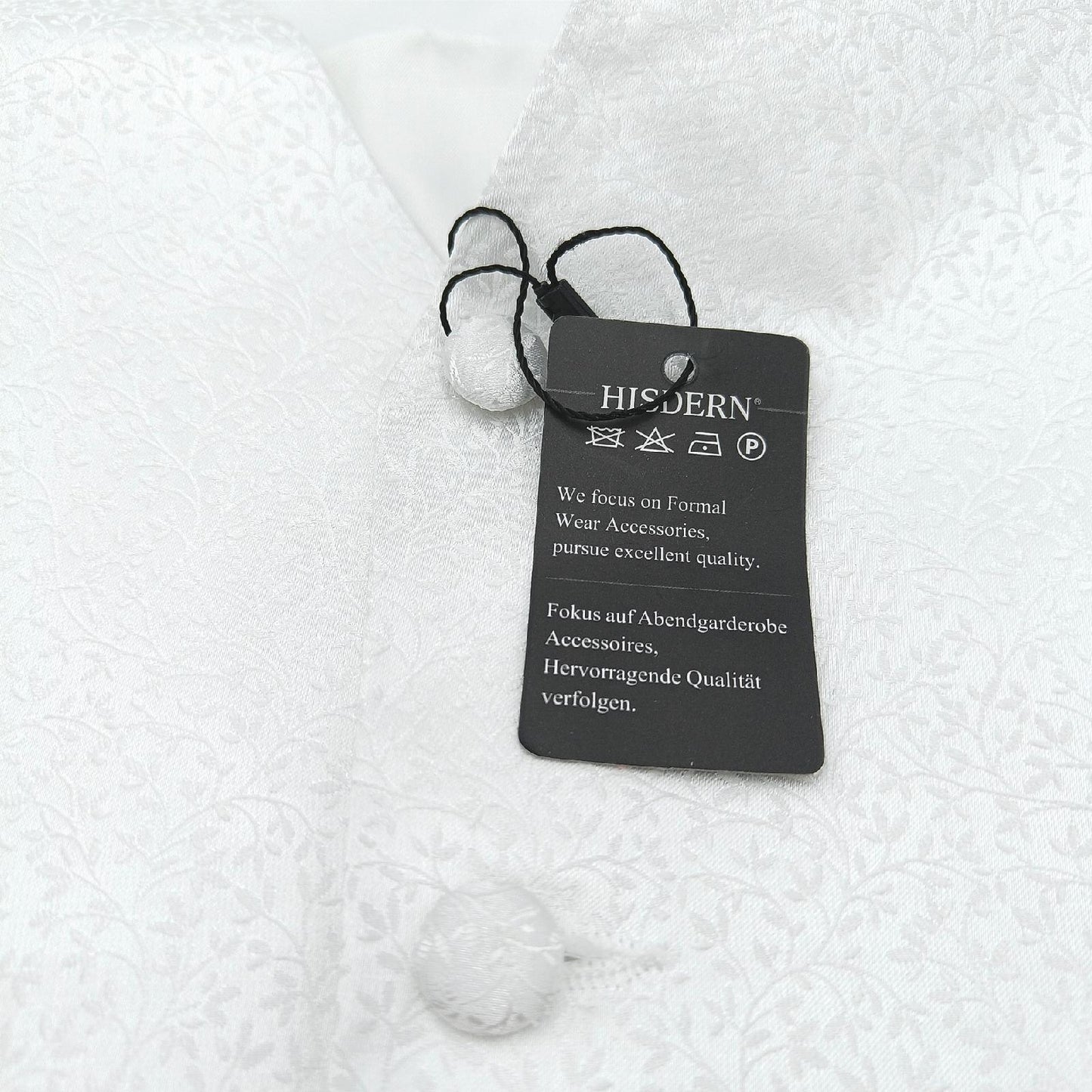 HISDERN Krawatte L Paisley Weiß Hochzeit Weste Männer Jacquard Elegant