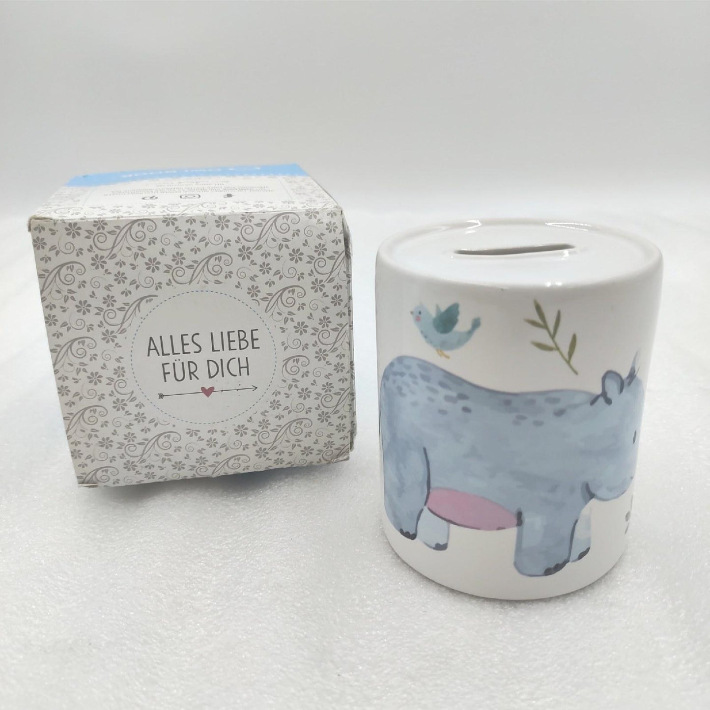 Nashorn Spardose Safari Kinder Jungs Afrika Geschenk Tier niedlich